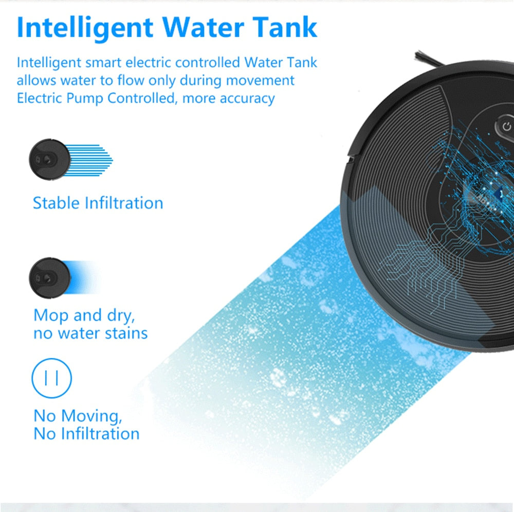 Robot Wet/Dry Vacuum Cleaner with Camera Navigation, Smart Memory,Hand Draw Virtual Blocker, Intelligent Big Water Tank