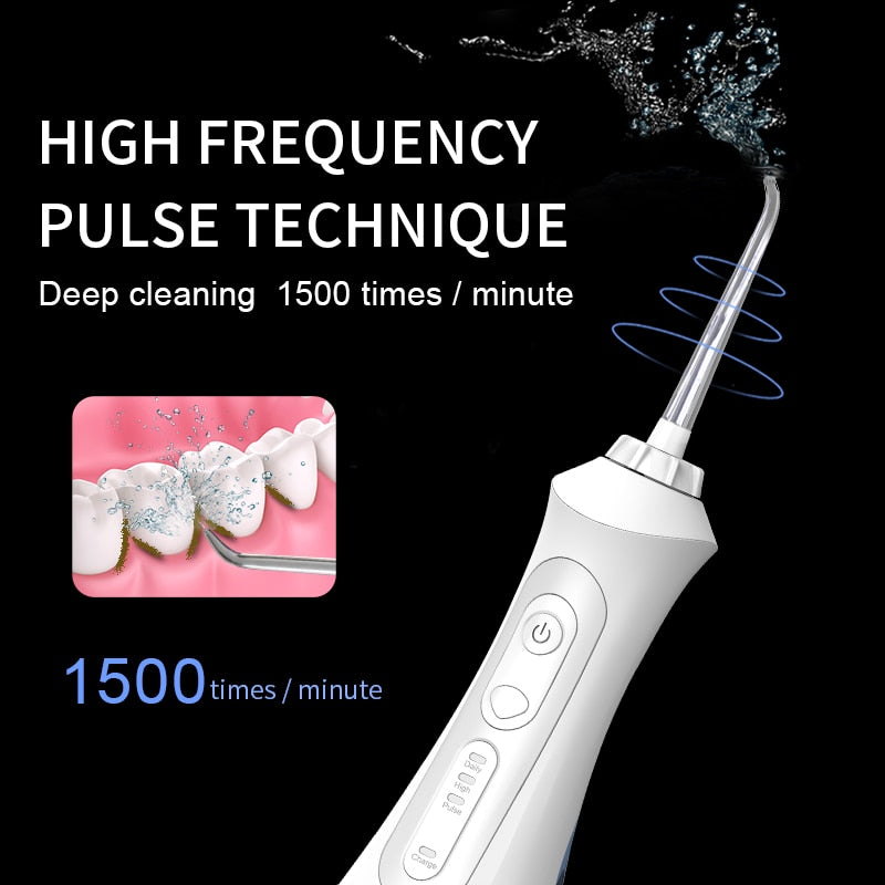 SEAGO Portable Oral Dental Irrigator Water Flosser USB Rechargeable 3 Modes IPX7 200ML