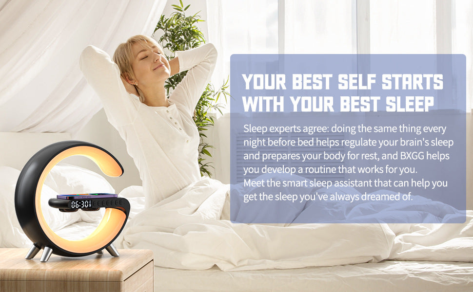 Alarm Clock LED Lamp Multifunctional Wireless Charger Speaker