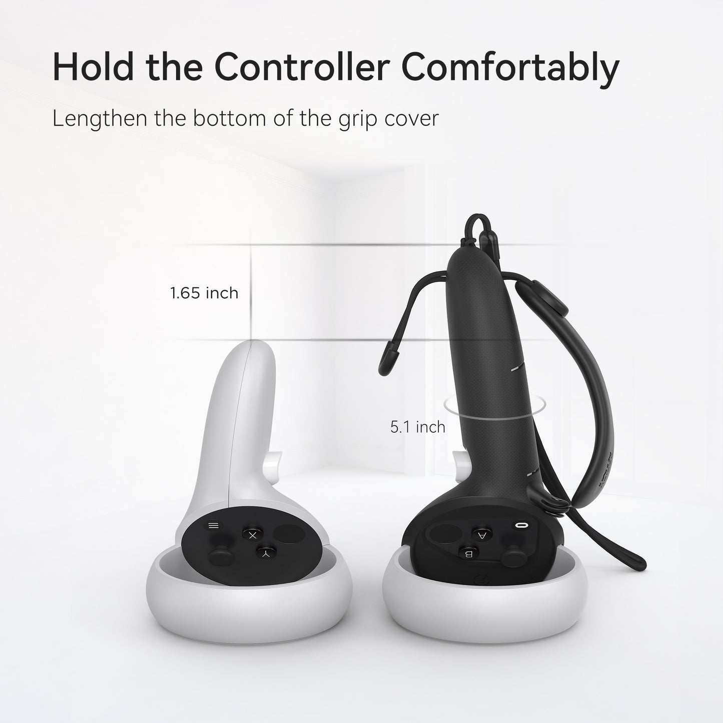 Cover For Oculus Quest 2 Controller Grips with Battery Opening Protector and Ring Cover