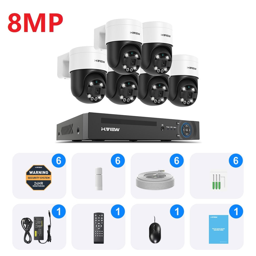 Security Camera 8Ch 4K 5MP 8MP Security Kit Outdoor