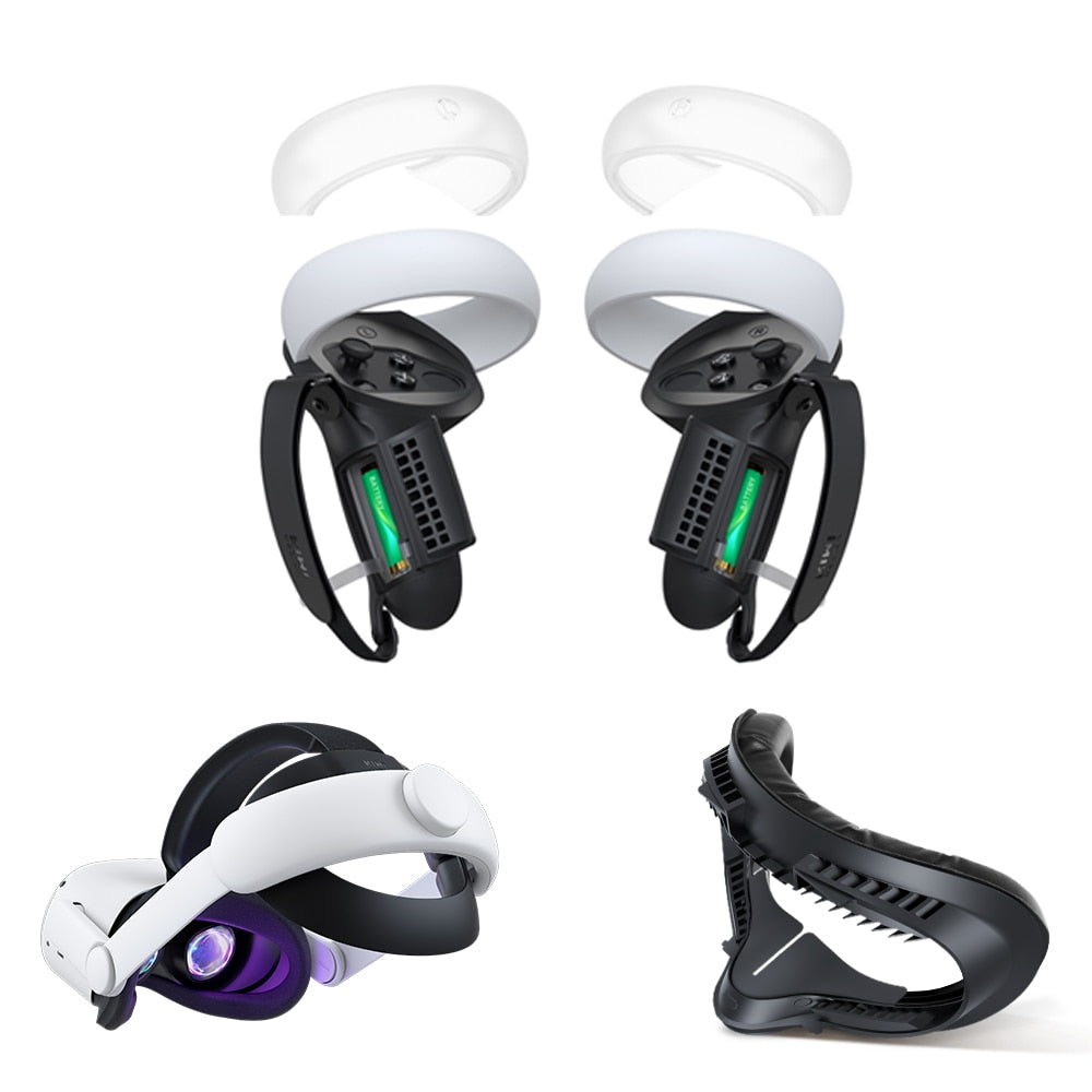 Controller Grips Cover Accessories For Oculus Quest 2 with Battery Opening Protector Knuckle Straps