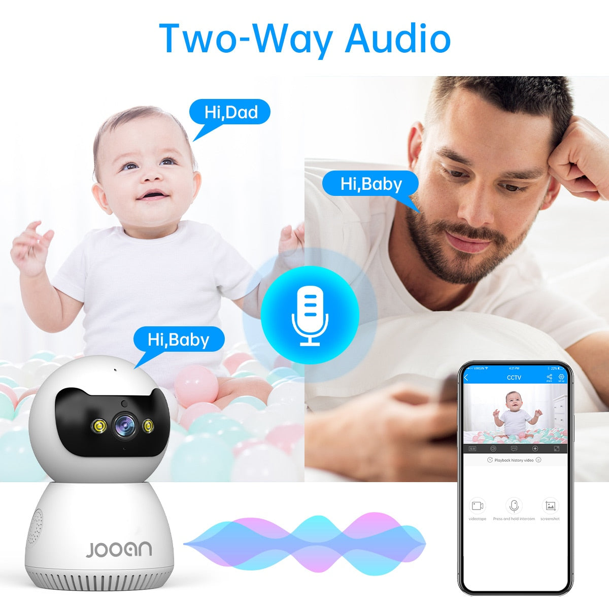 5MP 3MP IP Camera 5G WiFi Home Security Camera Color Night Vision Smart Baby Monitor