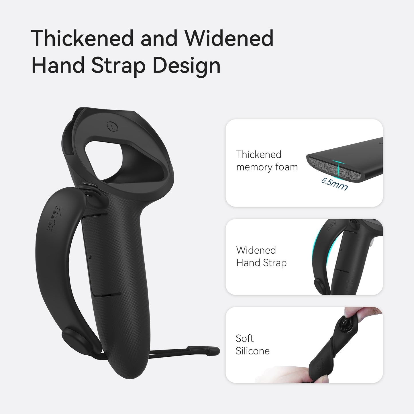 Cover For Oculus Quest 2 Controller Grips with Battery Opening Protector and Ring Cover