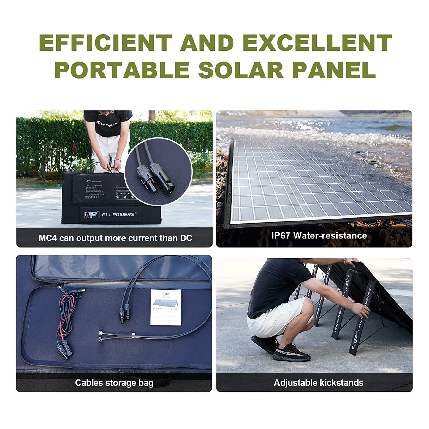 Foldable Solar Panel 400W / 200W / 140W / 100W / 60W Solar Charger with MC-4 Output