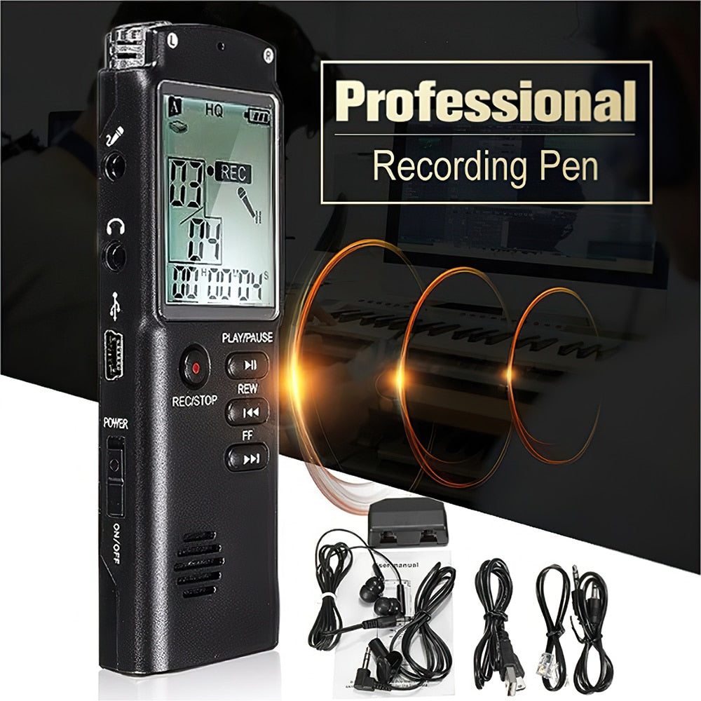 Digital Voice Activated Recorder MP3 Player Rechargeable Dictaphone