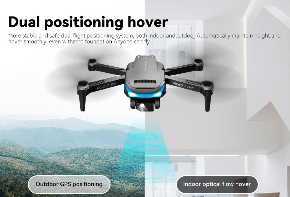 RC Quadcopter Mini Drone Obstacle Avoidance HD 4k Dual Camera Four Axis