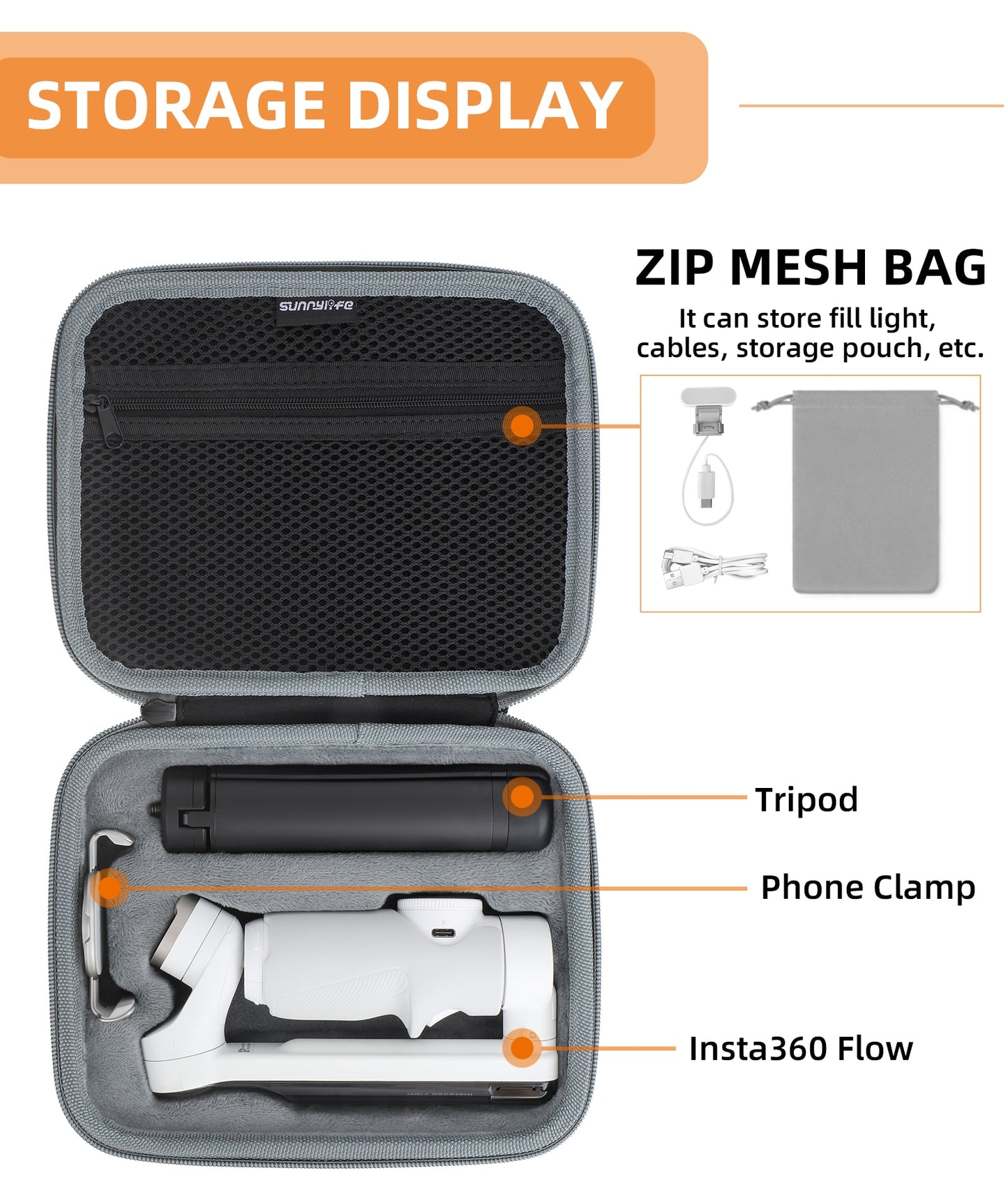 Insta360 Flow-G Storage Bag, Accessory Bag, Mobile Head Protection Box