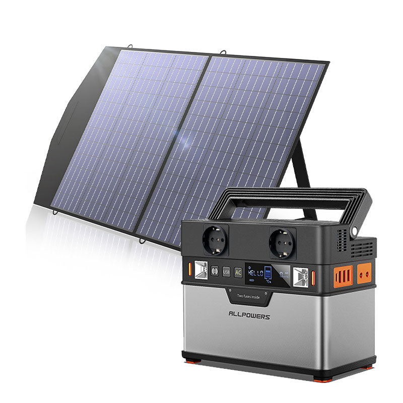 Portable 18V Solar Power Station 288Wh 300W, 606Wh 700W 110V/220V AC Outlet