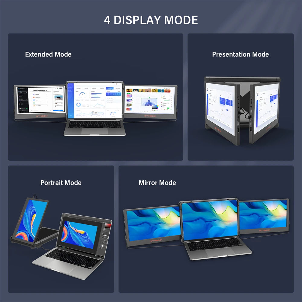 11.6-Inch Portable Monitor Dual Laptop Monitor 1080PDisplay Screen Extender