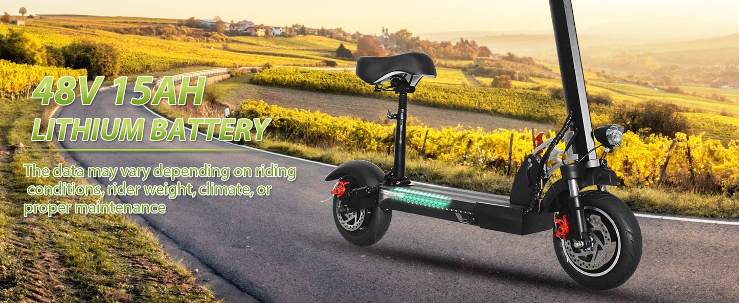 HVD-3 Adult Foldable Electric Scooter 800W 48V15A With Seat Max Speed 45-50KM/H