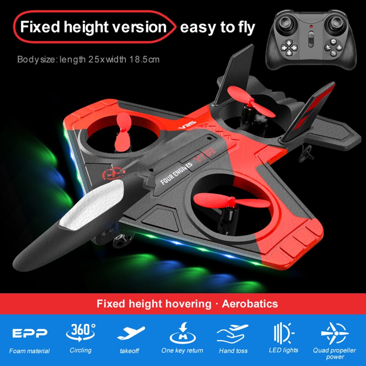 RC Airplane with 480P Camera 2.4G Radio 360° Tumbling for Adults Kids