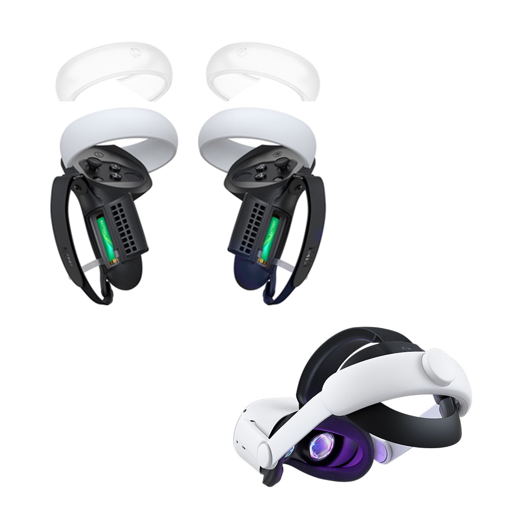 Controller Grips Cover Accessories For Oculus Quest 2 with Battery Opening Protector Knuckle Straps