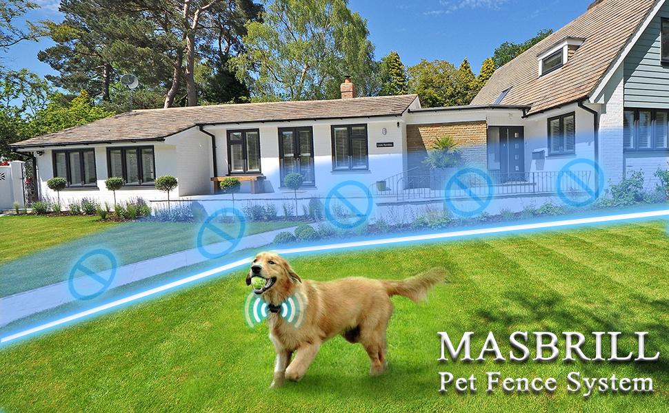 Electric Dog Fence Above-ground Underground Pet Containment System Waterproof Rechargeable Fence Collars