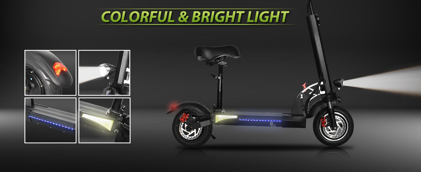 HVD-3 Adult Foldable Electric Scooter 800W 48V15A With Seat Max Speed 45-50KM/H