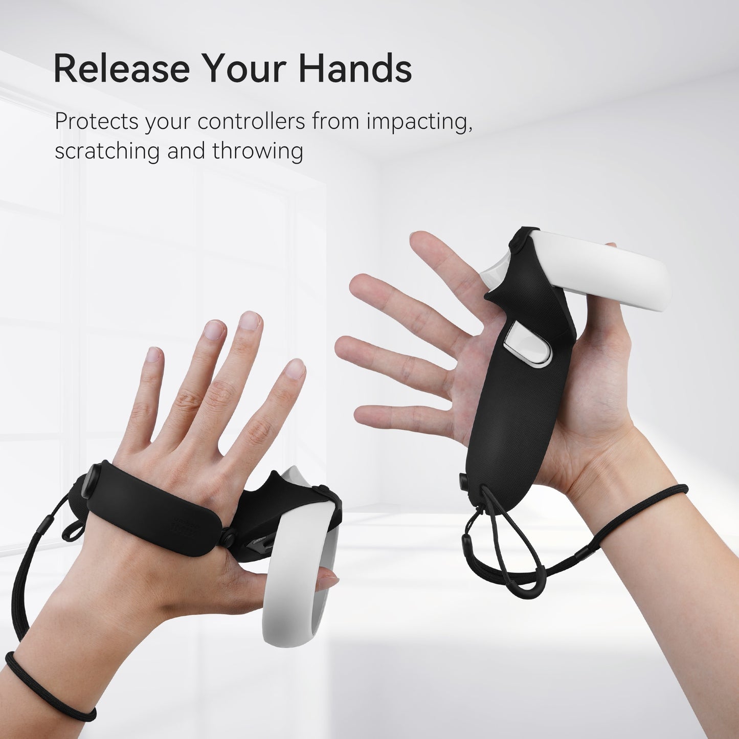 Cover For Oculus Quest 2 Controller Grips with Battery Opening Protector and Ring Cover