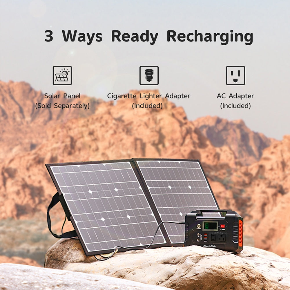 Flashfish E200 Portable 200W Battery Power Station 40800mAh/151Wh Solar Generator