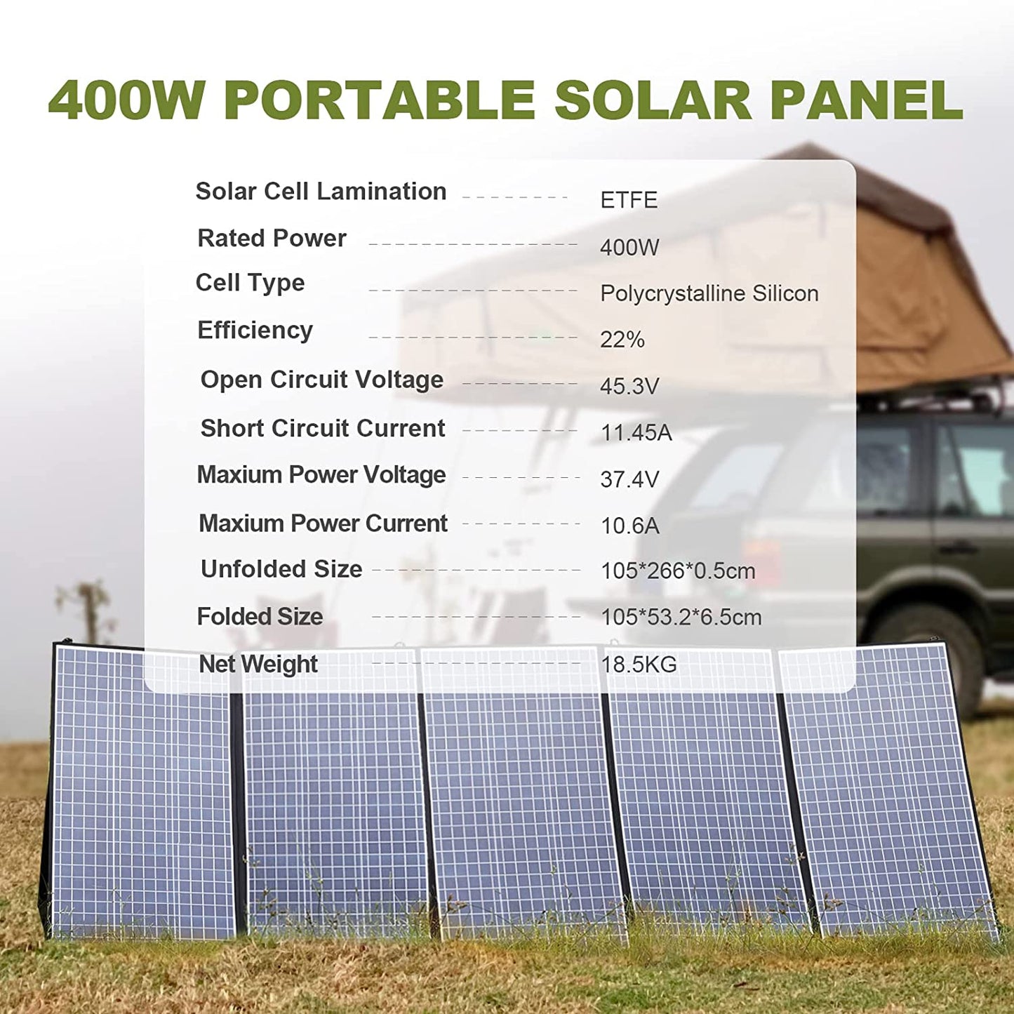 Foldable Solar Panel 400W / 200W / 140W / 100W / 60W Solar Charger with MC-4 Output