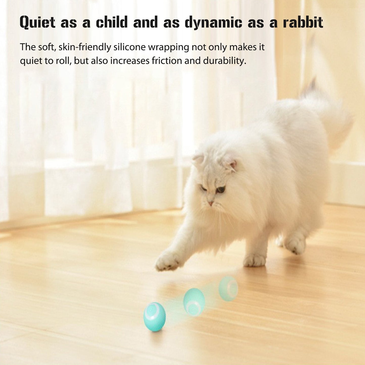 Electric Automatic Rolling Ball Cat Toy with Light Interactive Self-moving