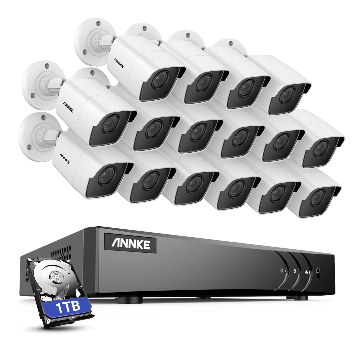 Security Camera Kit 16CH 5MP Lite HD 5IN1 H.265+ DVR With 16X 5MP