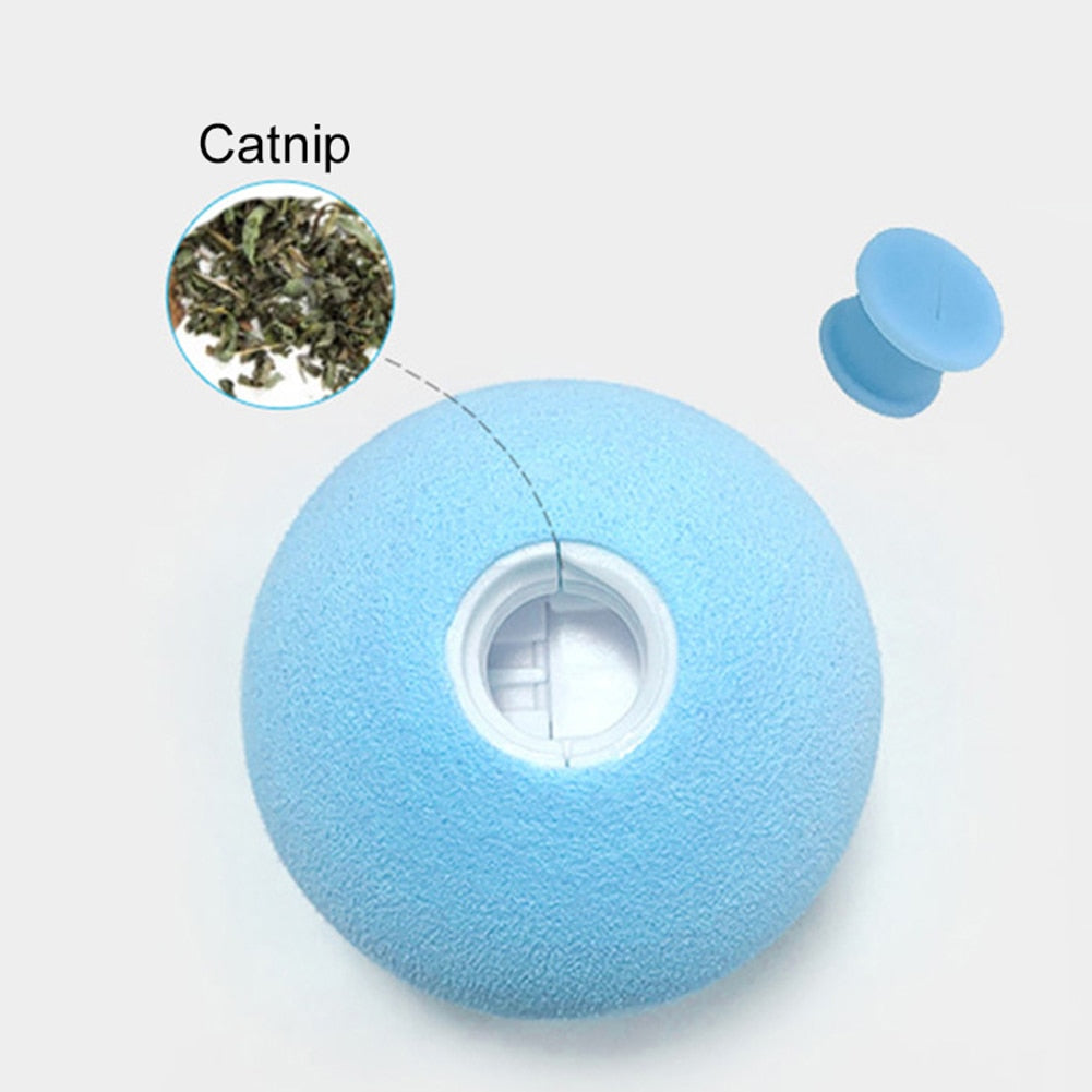 Electric Automatic Rolling Ball Cat Toy with Light Interactive Self-moving