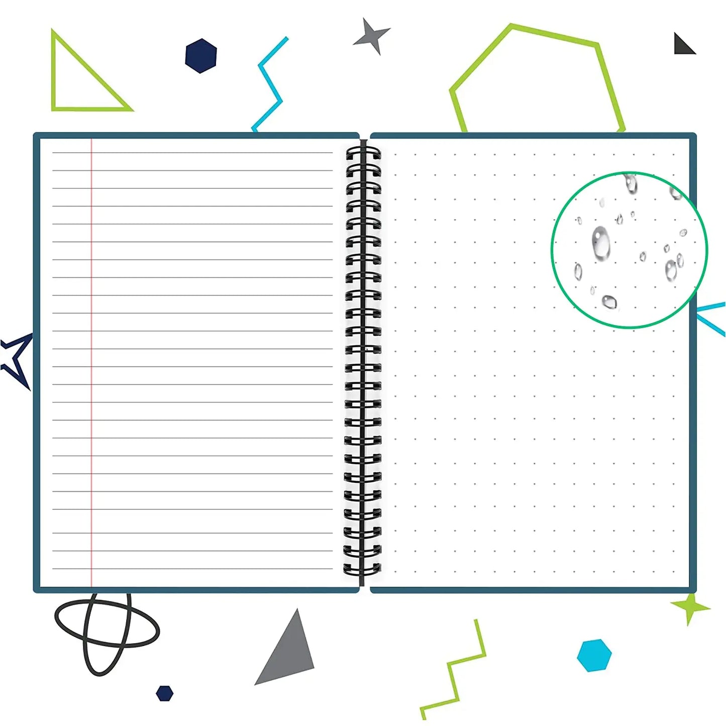 Reusable Digital Notepad A4 Lined Dotted with Erasable Pen and Wipe