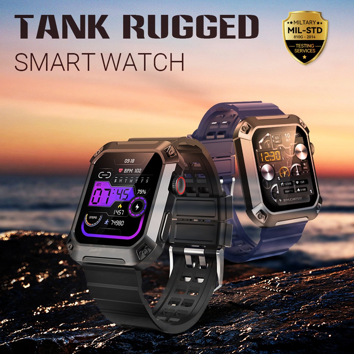 Smart Watch 1.83” Fitness Tracker Waterproof Health Monitor