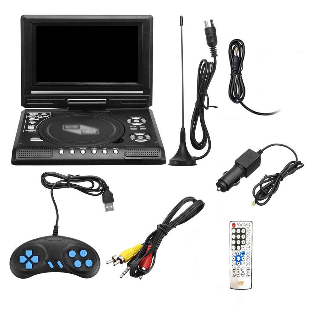 7.8 Inch Portable DVD Player 16:9 Widescreen 270° Rotatable Screen VCD MP3 Viewer