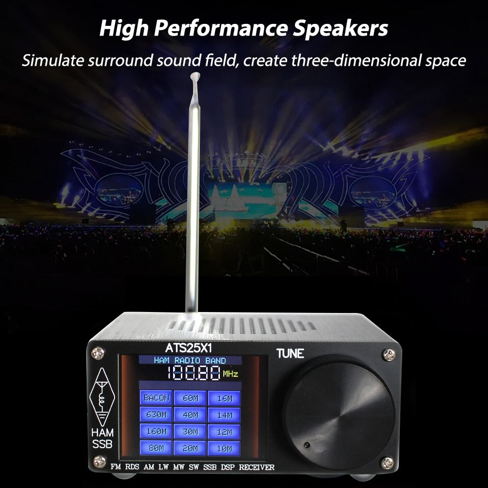 Portable Radio FM LW MW And SW SSB With 2.4 inch Touch Screen