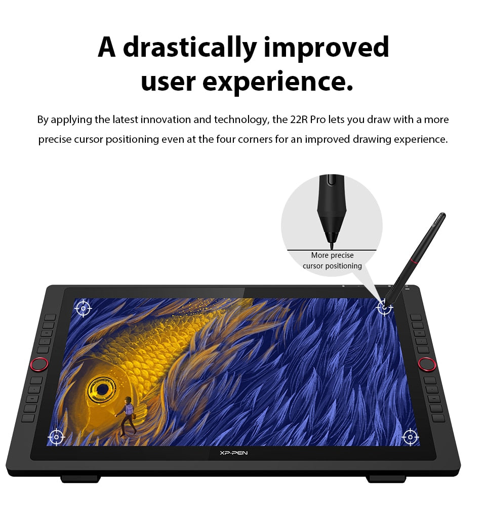 XPPen Artist 22R Pro Graphics Tablet Monitor 21.5 inch Display 60 Tilt 20 Shortcut Keys 2 Wheels