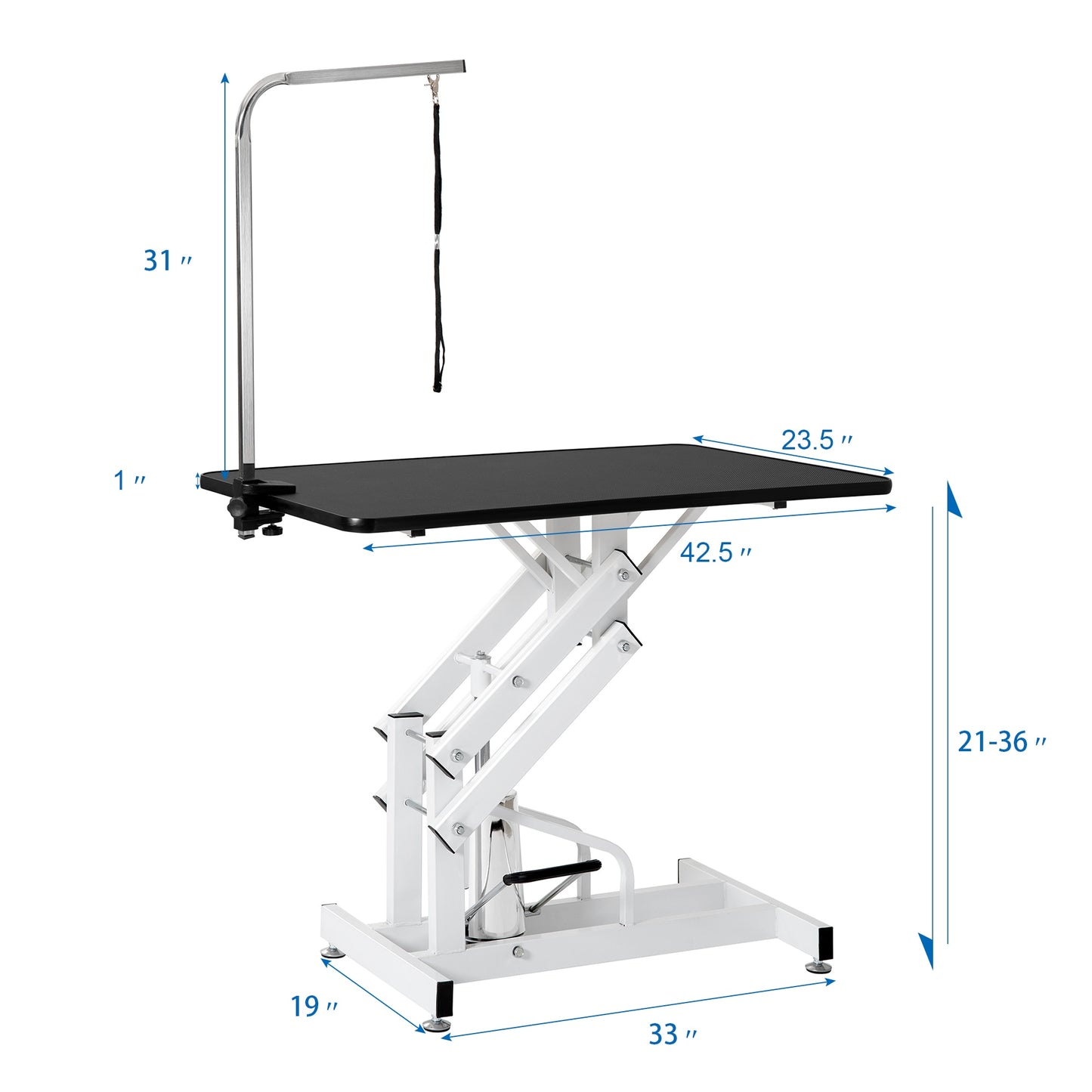 Hydraulic Pet Grooming Table Heavy Duty Z-Lift H-Base