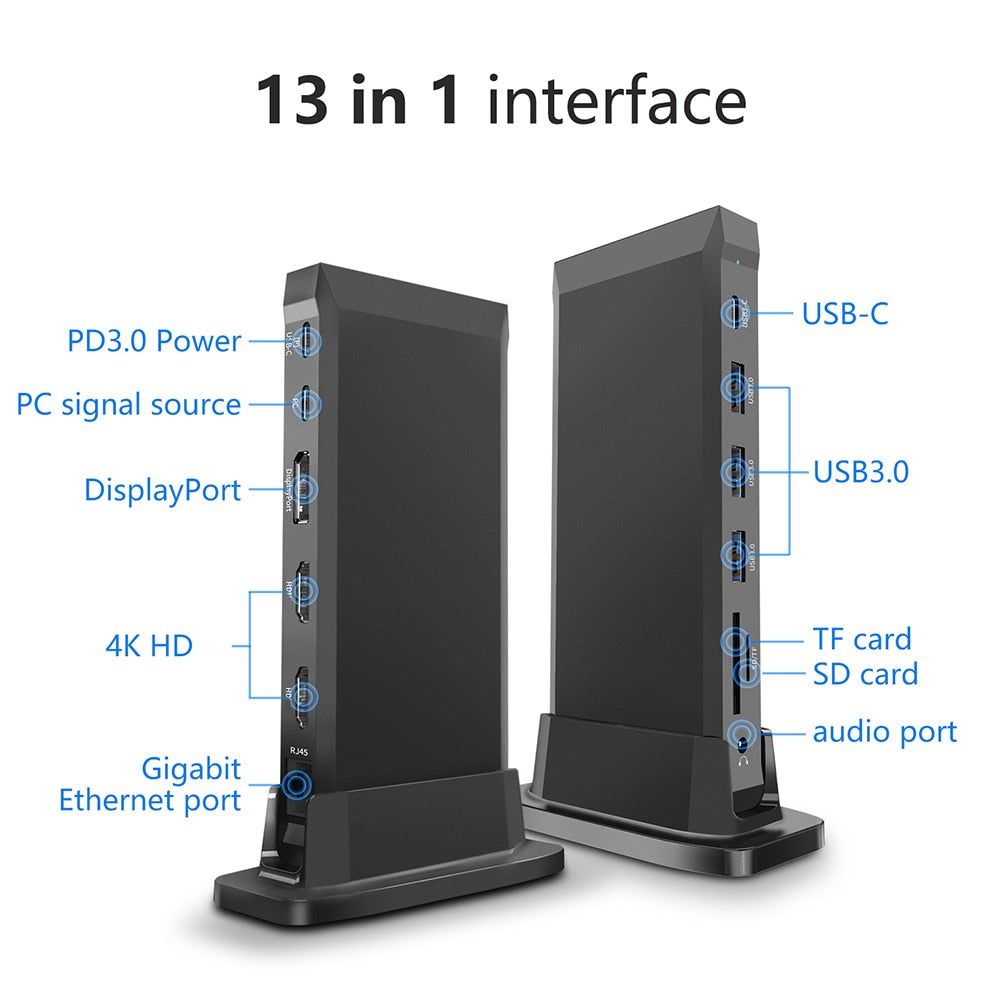 13 In 1 Portable Vertical USB Hub