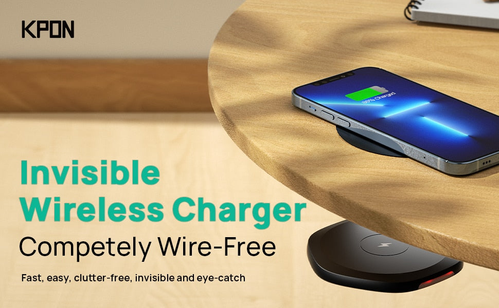 Invisible Wireless Charger Under Table QI Charger Iphone Samsung