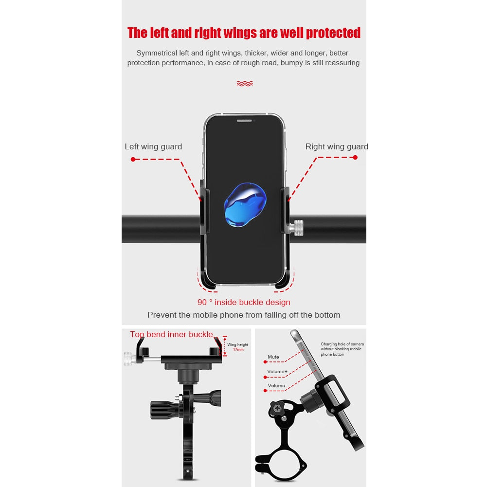 Bicycle Mobile Phone GPS Bracket 360 Degree Rotatable Handlebar Mount