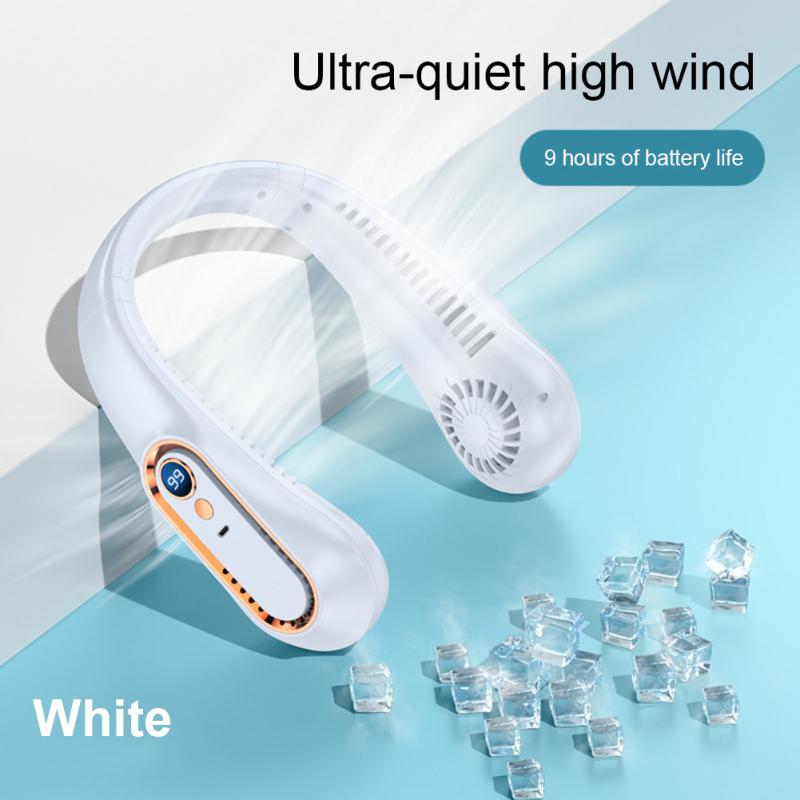 Bladeless Neck Fan Digital Display USB Rechargeable