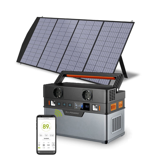 Portable 18V Solar Power Station 288Wh 300W, 606Wh 700W 110V/220V AC Outlet