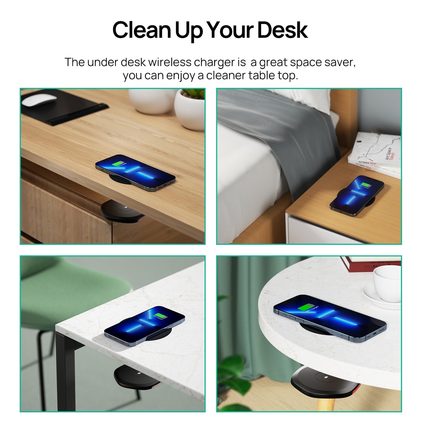 Invisible Wireless Charger Under Table QI Charger Iphone Samsung