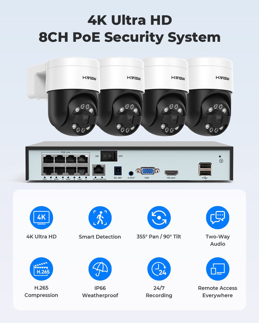 Security Camera 8Ch 4K 5MP 8MP Security Kit Outdoor