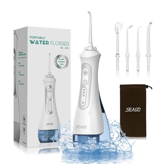 SEAGO Portable Oral Dental Irrigator Water Flosser USB Rechargeable 3 Modes IPX7 200ML