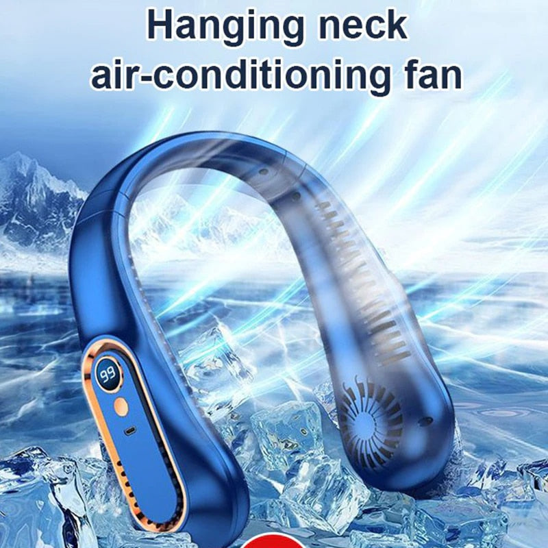 Bladeless Neck Fan Digital Display USB Rechargeable