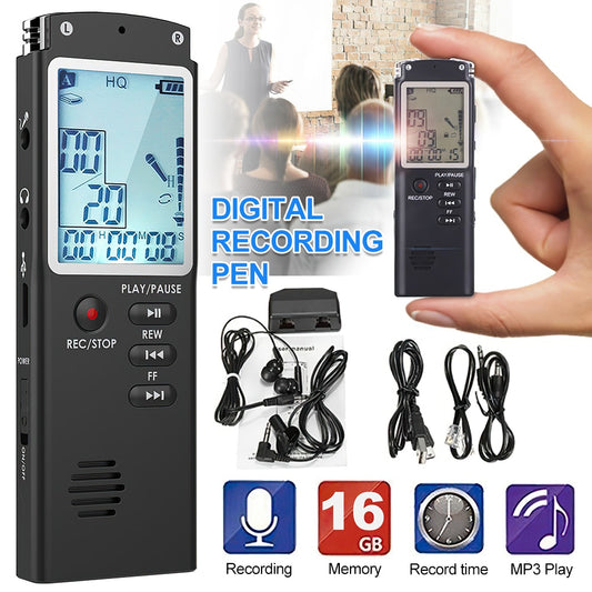 Digital Voice Activated Recorder Digital Dictaphone Rechargeable MP3 Player